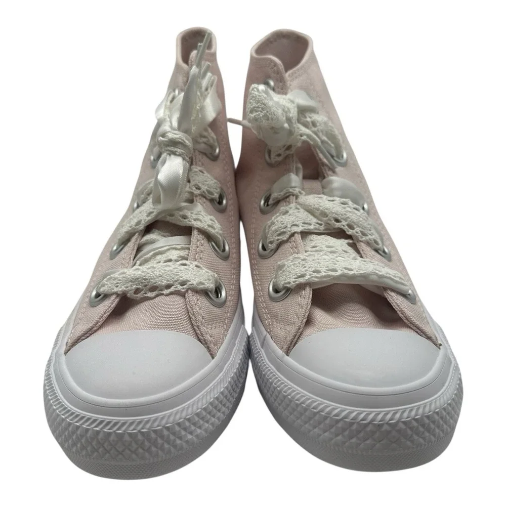 Converse Chuck Taylor All Star Shoes Women's Sz 7 Pink Crochet Laces Big Eyelets